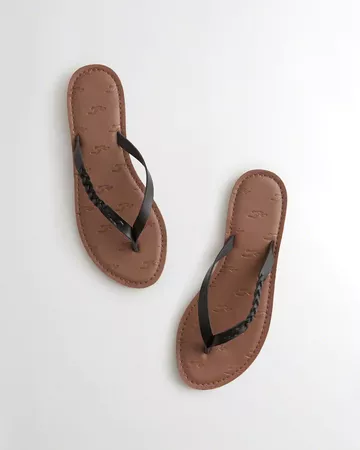 Girls Braided Faux Leather Flip Flops | Girls Shoes & Accessories | HollisterCo.com