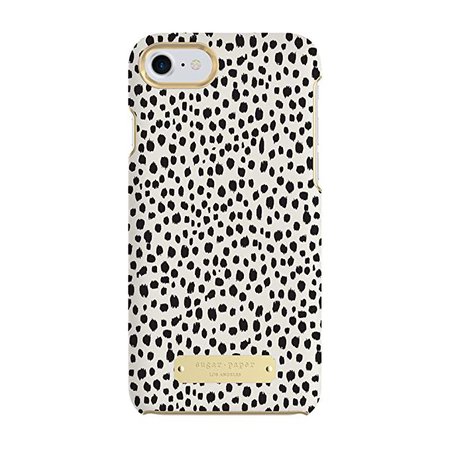 Amazon.com: Sugar Paper Cell Phone Case for iPhone 7 - Mini Leopard Dot Black/Ivory Leather: Cell Phones & Accessories