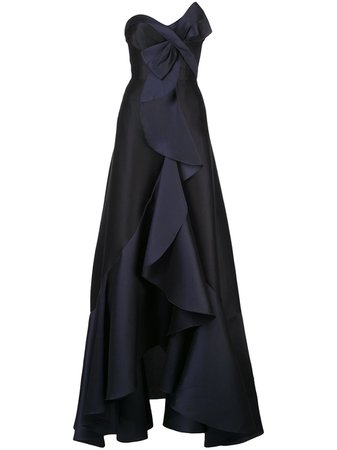 Marchesa Notte Cascade Drape Evening Dress - Farfetch