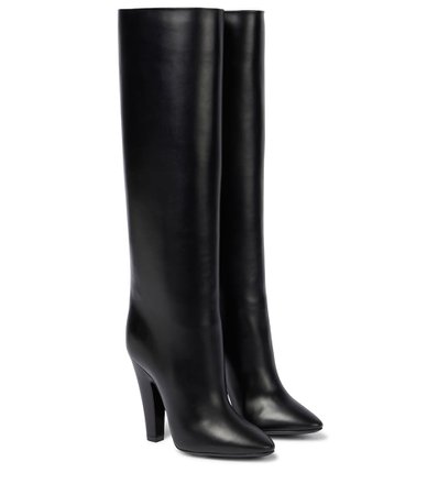 Saint Laurent - Tube leather knee-high boots | Mytheresa