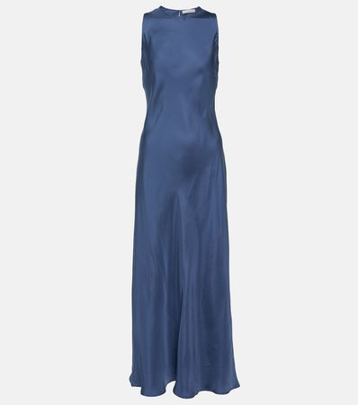 Silk Maxi Dress in Blue - Asceno | Mytheresa