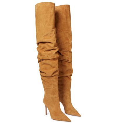 Amina Muaddi - Jahleel suede over-the-knee boots