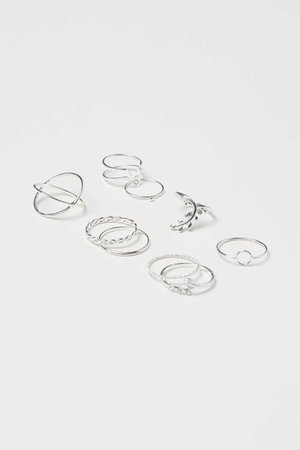 9-pack Rings - Silver-colored - Ladies | H&M US