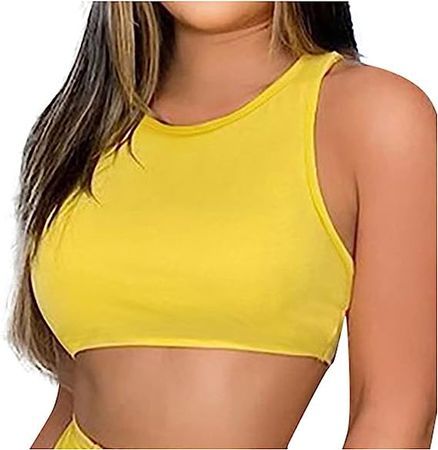 Women'S Sexy Round Neck Sleeveless Cami Crop Top Tight Sleeveless Racerback Tank Crop Tops Floral Print Camis Shirt at Amazon Women’s Clothing store