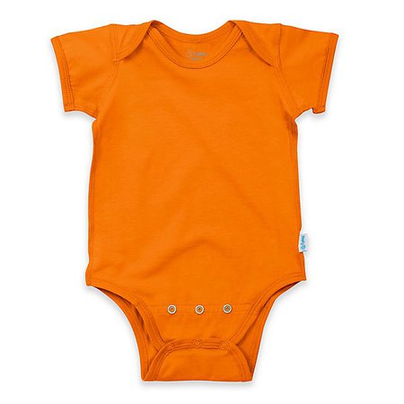 i play.® Brights Organic Cotton Short-Sleeve Adjustable Bodysuit in Orange | buybuy BABY