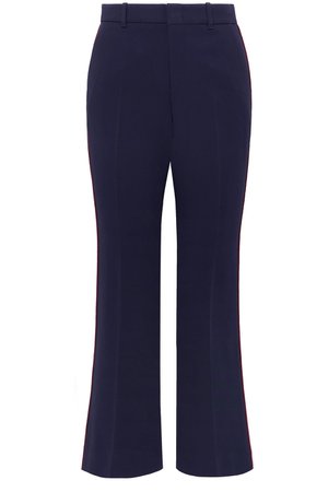 Gucci | Grosgrain-trimmed cady wide-leg pants | NET-A-PORTER.COM