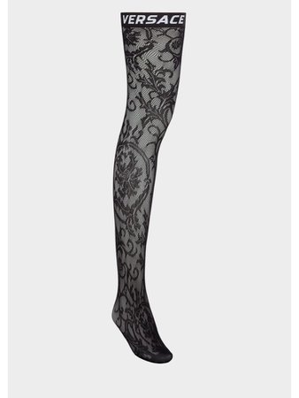 black lace Versace knee high socks