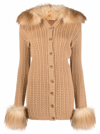 Shop Saint Laurent button-fastening cable-knit cardigan with Express Delivery - FARFETCH