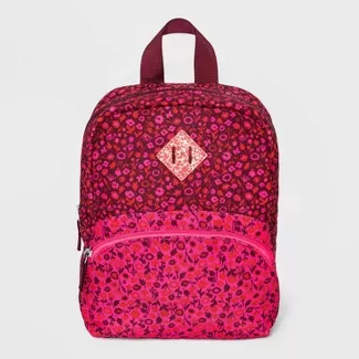 Toddler Girls' Colorblock Ditsy Floral Backpack - Cat & Jack™ Burgundy : Target