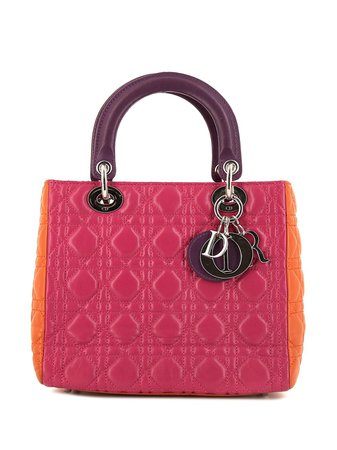 Pink Christian Dior pre-owned medium Lady Dior tote 361996 - Farfetch