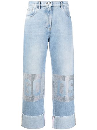 Gcds Strass mid-rise Cropped Jeans - Farfetch