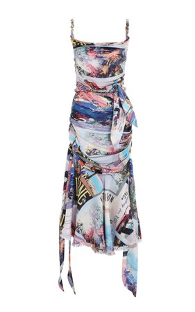 Postcard Draped Printed Silk Midi Dress By Zimmermann | Moda Operandi