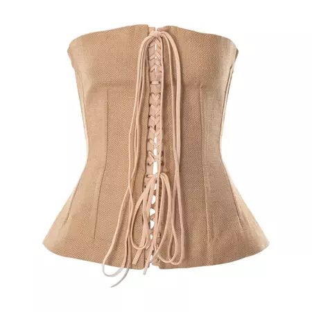 Dolce and Gabbana strapless jute corset, ss 2002 For Sale at 1stDibs