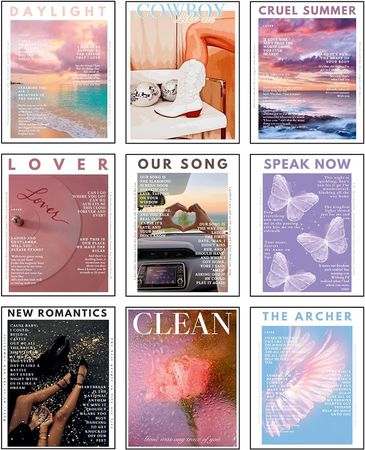 Amazon.com: FLOWRA Taylor Poster swift Music For Walls Music Posters For Room Decor Aesthetic 9 Pcs Vintage poster Album Cover Gifts For Girls Preppy Room Decor Aesthetic Collage UNFRAMED: Posters & Prints