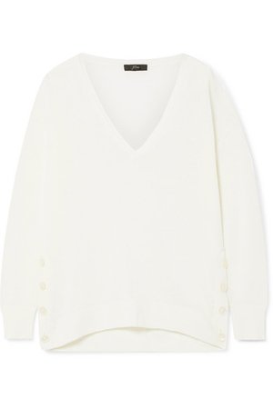 J.Crew | Button-embellished linen-blend sweater | NET-A-PORTER.COM