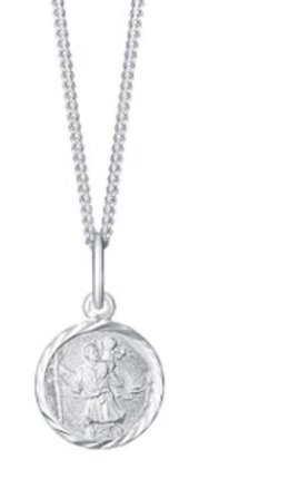 h. Samuel sterling silver small round st.Christopher pendent