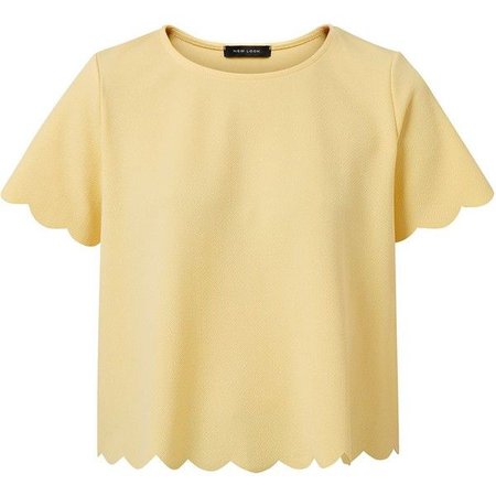 Pinterest Yellow Scallop Hem T-Shirt