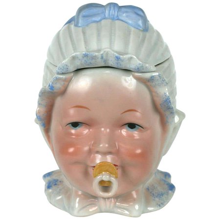 Victorian Porcelain Baby Head Jar or Humidor, Germany For Sale at 1stDibs
