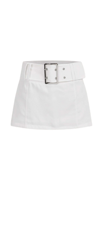 white skirt belt