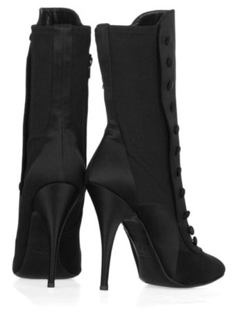 Black Silk Ankle Boot