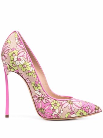 Casadei Floral Pointed Pumps