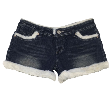 Jean Shorts With White Fur