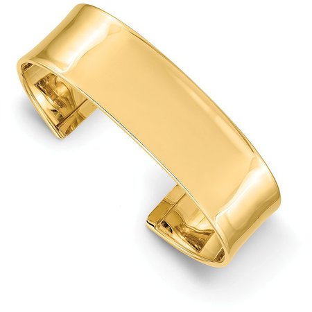 14k Yellow Gold 7in 19mm Polished Cuff Bangle - Pricefalls.com Marketplace