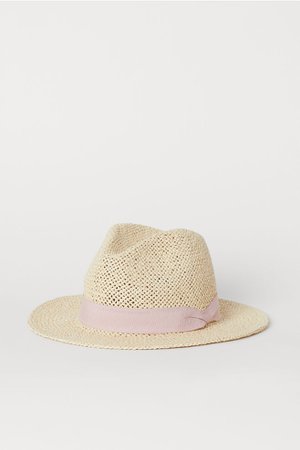 Straw Hat - Beige/pink - | H&M US