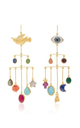 Eye and Bird Drop Earrings by Grainne Morton | Moda Operandi