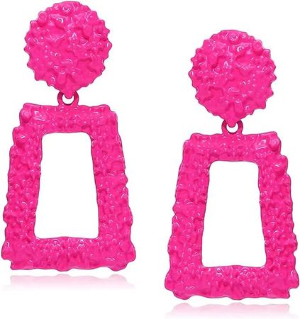 Amazon.com: Fashion Statement Drop Earrings Large Rectangle Geometric Dangle Earrings for Women Girls: Clothing, Shoes & Jewelry