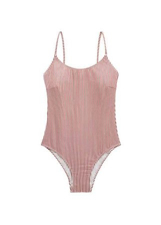 MANGO Striped swimsuit