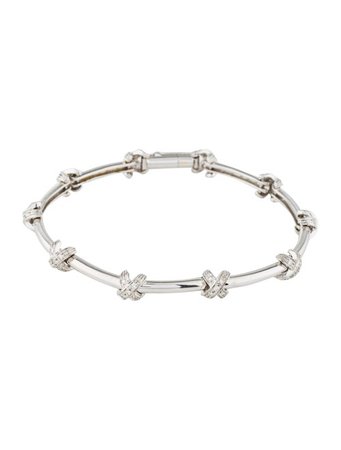 Bracelet 18K Diamond "X" Link Bracelet - Bracelets - BRACE34176 | The RealReal
