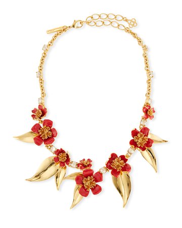 Oscar de la Renta 17" Delicate Flowers Collar Necklace