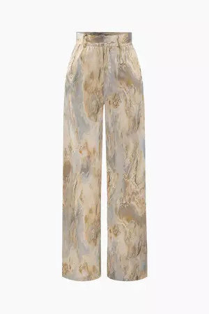 Marble Print Full-length Pants – Micas
