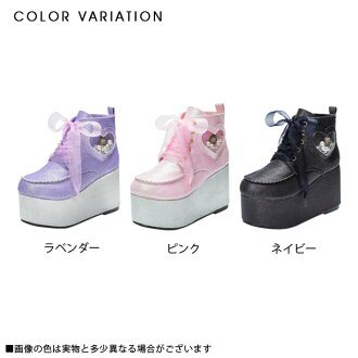 dreamv: The race up thickness bottom boots synthetic leather cute lavender pink navy 22.5cm 23cm 23.5cm 24cm 24.5cm lady's dream prospects of the clear heart | Rakuten Global Market
