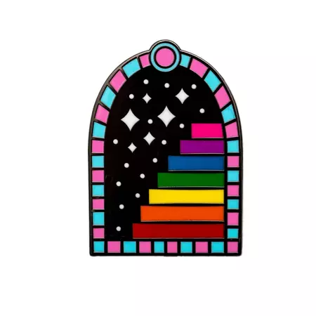 Rainbow Portal Enamel Pin || prettybadco Etsy
