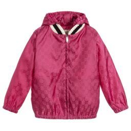 Gucci - Girls Pink GG Nylon Jacket | Childrensalon