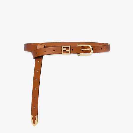 Brown leather belt - BELT | Fendi