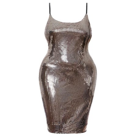 Plus Size Rose Gold Mirrored Dress – Posh Shoppe