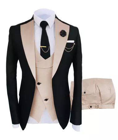 New Suit Men's 3 Piece Fit Costume Homme Shawl Lapel Blazer Tuxedo Popular Party Wedding (blazer+vest+pants) - Suits - AliExpress