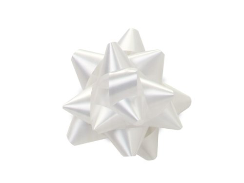 Vendor Star Gift Bows, 2.5-in, White/Gold, 10-pk