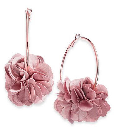 INC International Concepts Fabric Flower Hoop Earrings, Created for Macy's & Reviews - All Fashion Jewelry - Jewelry & Watches - Macy's