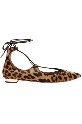 Christy leopard-print calf hair point-toe flats | AQUAZZURA | Sale up to 70% off | THE OUTNET
