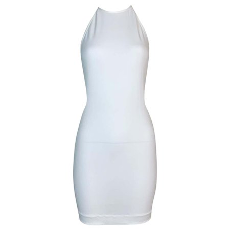 *clipped by @luci-her* Vintage S/S 1998 Gucci by Tom Ford Semi-Sheer White Bodycon Mini Dress For Sale at 1stDibs