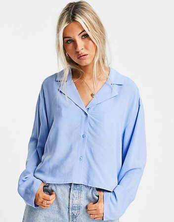 Weekday Filippa blouse in blue | ASOS