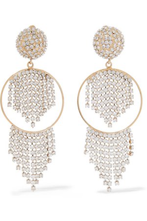 Rosantica | Strobo gold-tone crystal clip earrings | NET-A-PORTER.COM