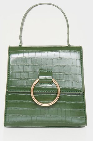 green clutch bag
