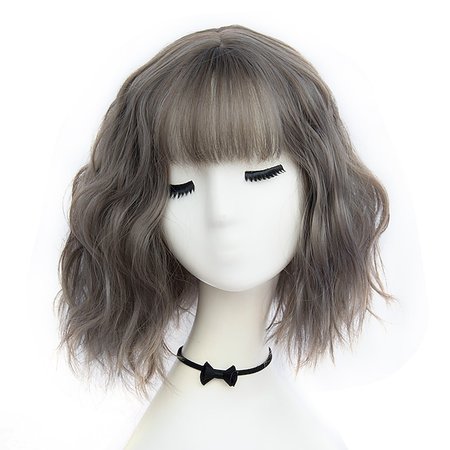 Brown Wigs for Women Synthetic Wig Wavy Bob with Bangs Wig Short Chestnut Brown Ash Brown#8 Brown Grey Synthetic Hair Women's Brown Gray Yellow 5952610 2022 – $20.99