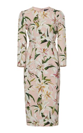 Floral-Print Stretch-Crepe Midi Dress by Dolce & Gabbana | Moda Operandi