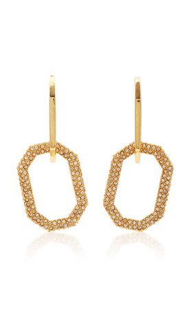 Gold-Tone And Pavé Crystal Earrings by Oscar de la Renta | Moda Operandi
